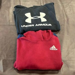 2 boys medium hoodies (under armour and adidas)